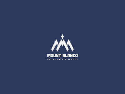 Mount Blanco Ski Mountain School brand branding branding design branding designer concept daily challange daily logo daily logo challenge daily logo design flat icon logo logo a day logotipo logotype logotypedesign school logo ski ski mountain