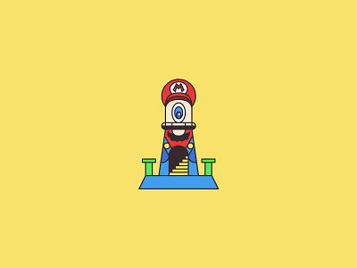 Lighthouse: Mario Bros branding design branding designer concept design dailylogochallenge flat design flat design flat icon flat illustration illustration illustration art illustrations lighthouse logo mario bros