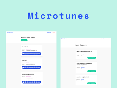 Microtunes UI cards ui minimalist music music app music player ui ui ux ui design