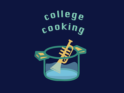 College Cooking album art album artwork cooking graphic illustration instrument jazz lofi trumpet