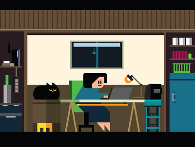 box life cat home vector vector illustration