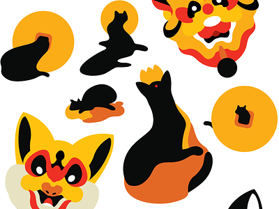 Meow sticker cab cat illustration sticker