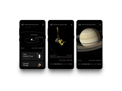 NASA Mobile Experience 3d mobile navigation responsive space ui ui controls ux design visual design