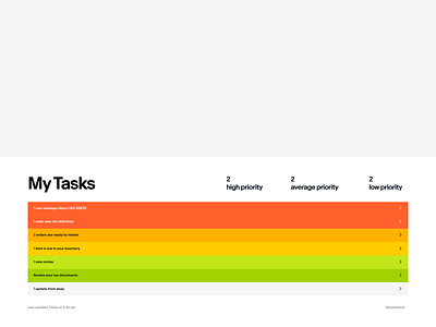 Task Management Vignette branding color block design exploration list list ui priority task list task management ui visual design