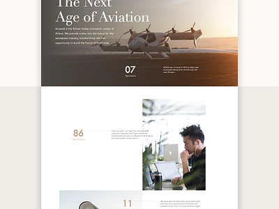 Aerospace Website Vignette aerospace aviation branding design exploration marketing ui ux design vignette visual design website