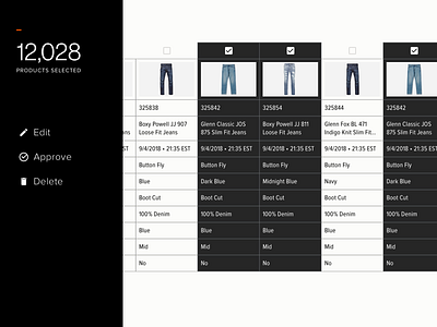 Inventory Management Vignette dark ui data design inventory management selection spreadsheet spreadsheets table design ui ux design vignette visual design