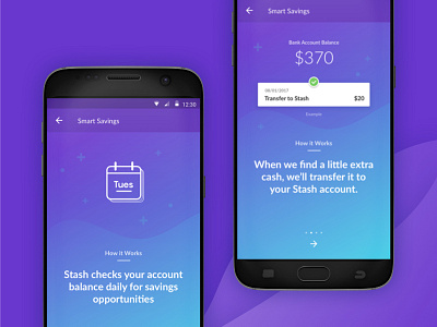 Stash Smart Save android finance fintech invest onboarding save stash ui