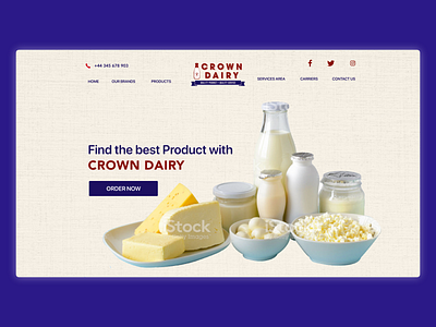 Crown dairy redesign concept adobe xd design foodservice header ui wholesalers