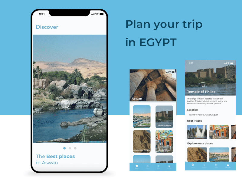 Plan your trip in Egypt (Aswan ) part 2 aswan egypt interaction design ui ux design