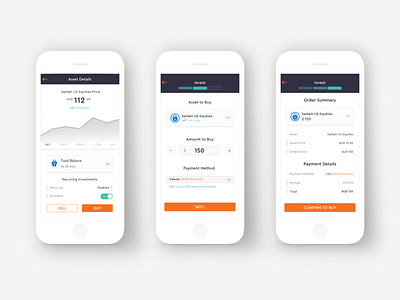 mobile investing app transactional UI