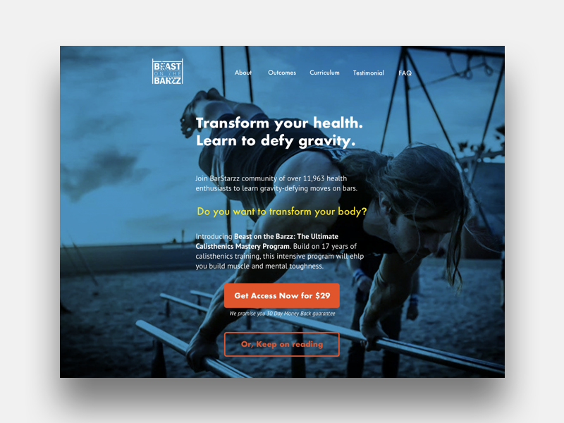 Design exercise–course landing page informational ux design exercise web design landing page course