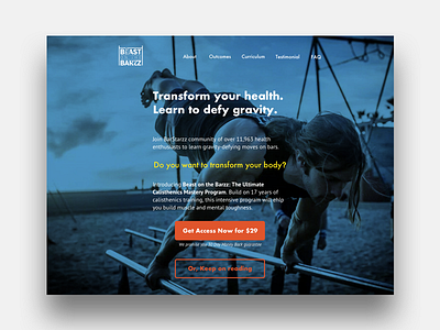 Design exercise–course landing page