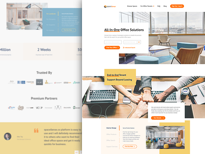 Spacesense Home Page Dribbble Shot color block interface design property website real estate responsive design responsive layout rwd user experience design website redesign