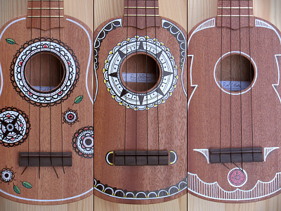 Hand painted ukuleles drawing paint uke ukulele