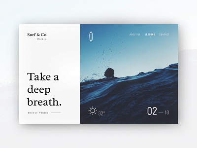 Surf & Co. concept conceptual ocean sun surf surfing waikiki water webdesign website website concept