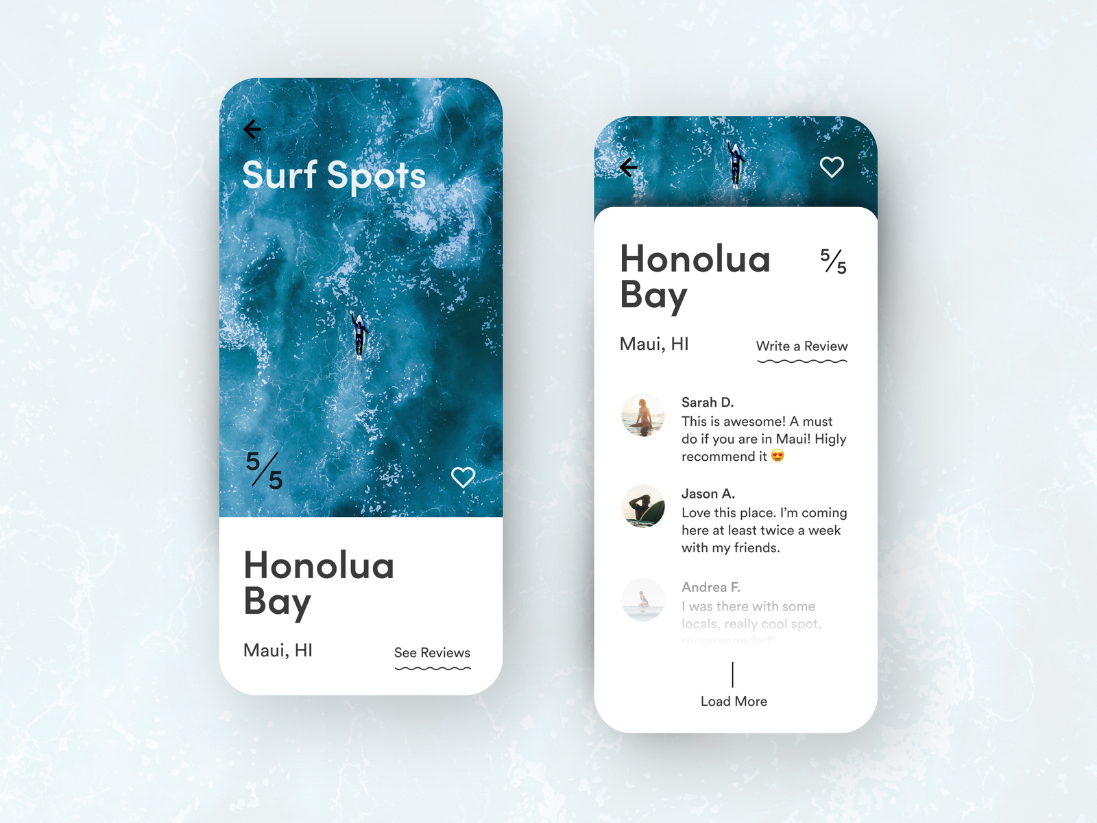 Surf Spots App by jonas.work on Dribbble