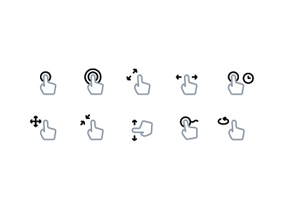 Hand Gestures hand icon iconset minimal outline symbol ui ux vector