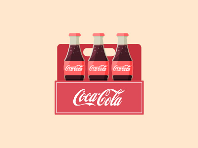 Coca-Cola Bottles bottles coca cola drink flat fresh illustration illustrator red soda