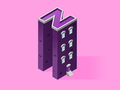 Purple Isometric Building art building city color digital isometric isometric design isometric illustration pink purple vector