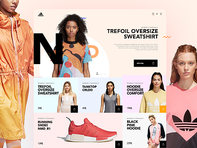 Adidas Ecommerce Store Concept - Home page 7ninjas adidas clean clothes design ecommerce marcinrumierz modern shop store ui ux
