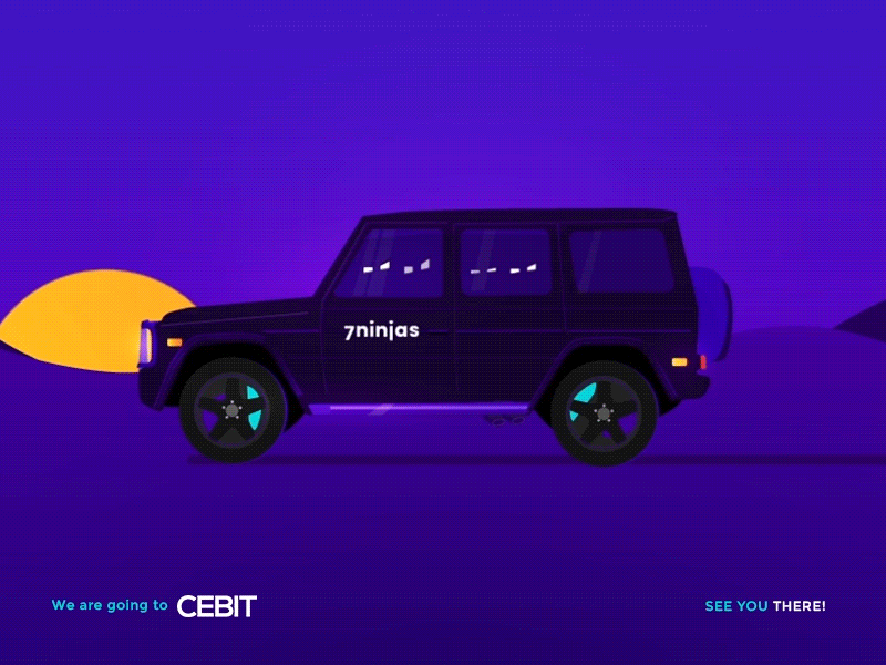 We are going to Cebit 7ninjas animation car cebit crean flat marcinrumierz modern motion