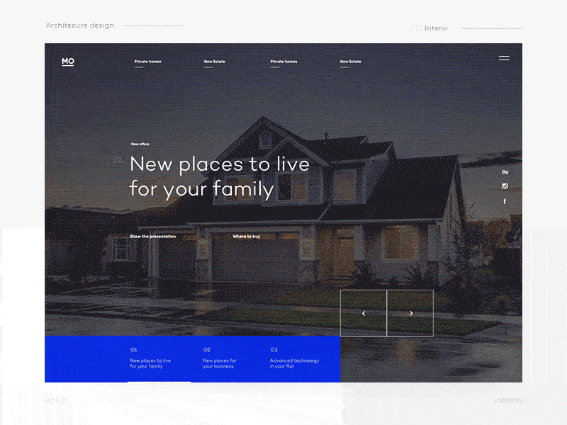 Architecture website app architecture branding clean developer home intervi marcinrumierz modern ui ux webdesign