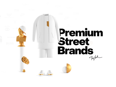 Premium Street Brands Ecommerce Concept 3d gold interactive intervi marcinrumierz mobile premium skate skateboard street streetwear ui ux webdesign