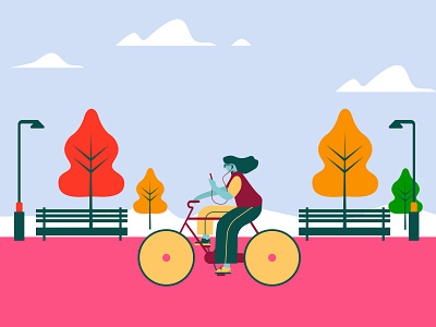Cyclist Illustration bicycle characterdesign characterillustration cycling flat illustration