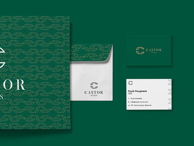 Castor Branding brand branding business card envelope flat monogram stationery wine company wines