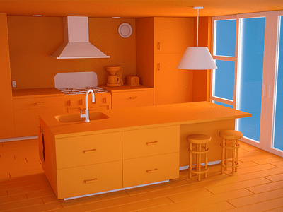 Kitchen 3d 3d artist 3d visualisatie 3d visualization 3dillustration c4d illustration interior interior design low poly redshift3d render