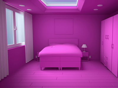 Bedroom 3d 3d model cartoon design house illustration infographic interior low poly