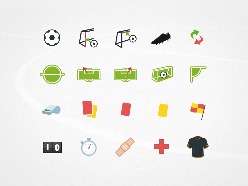 Football Icons app soccer 2d illustrator vector icons football