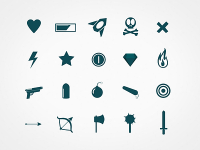 Game UI Icons 2d flat game icons illustration minimal ui