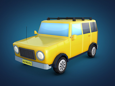 Jeep 3d car game illustration jeep low poly render vehicle