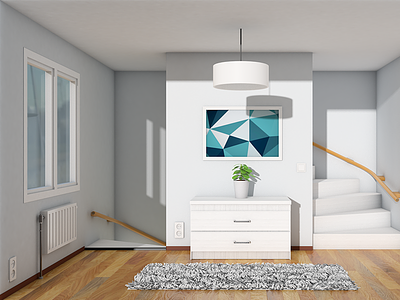 Lobby Cutout 3d architecture blueprint home house illustration interior modern render visualisation