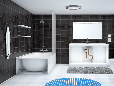 Bathroom Cutout 3d architecture bathroom blueprint house illustration interior modern render visualisation