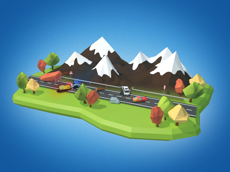 Road Rage Splashscreen low poly splashscreen race unity props modeling ios game 3d