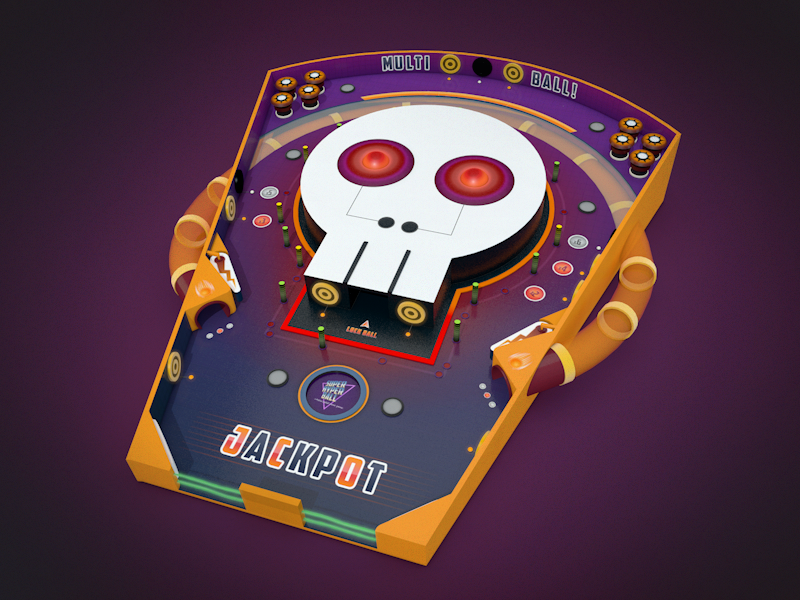 Super Hyper Ball 2 - Playfield 3d mobile ios arcade retro 80s design breakout pinball game