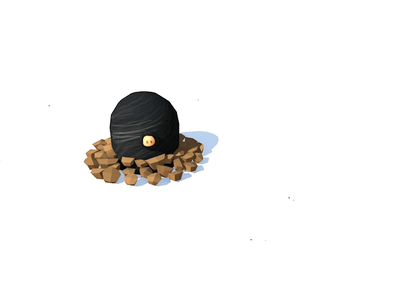 Mole low poly attack mole unity particles game enemy design animation 3d