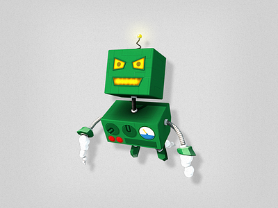 Toy Robot 3d cartoon character illustration low poly lowpoly robot toy