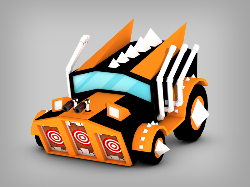 Boss #1 render model cartoon character boss fight game lowpoly low poly boss vehicle truck 3d