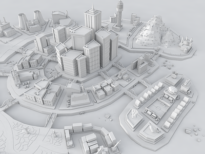 3D Low Poly City #2 3d cartoon city cityscape design low poly render unity