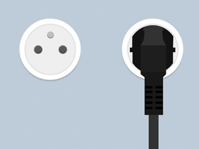 Plug-in ! connect flat grey plug socket