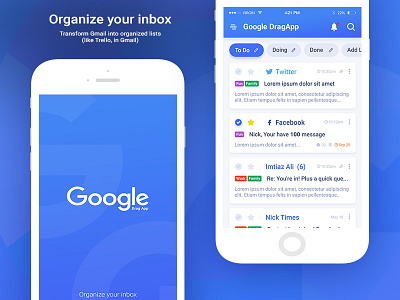Google Drag Organize Your Inbox drag app drag mobile app mobile design google app googledragapp mobile app ux ui design