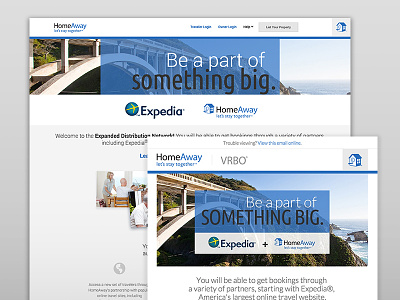 HomeAway | Be a part of something BIG homeaway landing page