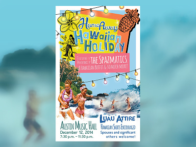 HomeAway Hawaiian Holiday Party Poster hawaii homeaway poster travel typography