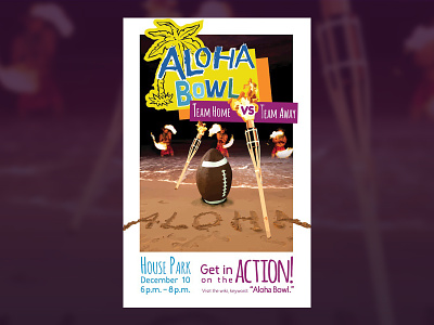 HomeAway Aloha Bowl Poster design illustration typography