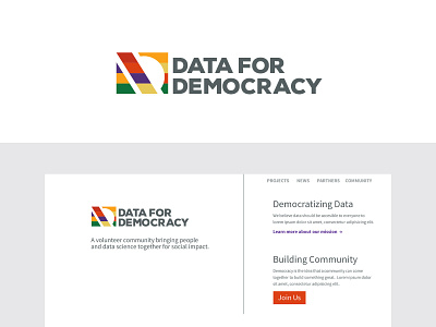 Data For Democracy Logo and Brand Identity branding branding design logo website