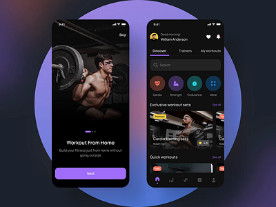 Fitly App - Modern Fitness App UI Kit app app design black cardio clean design fitness fitness app fitness app ui health ios minimal mobile mobile app modern ui uidesign ux uxdesign workout