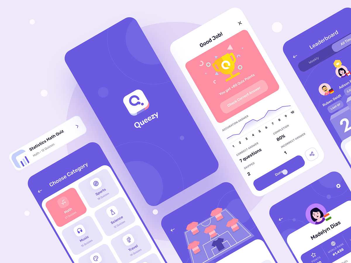 Queezy - Quiz App UI Kit by Illiyin Studio on Dribbble